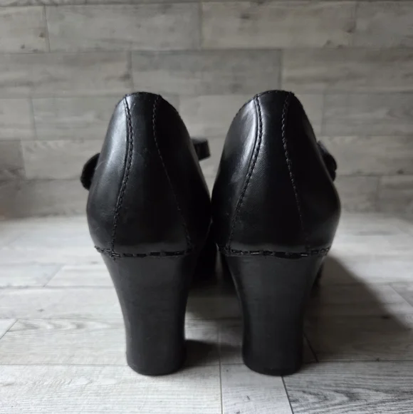 Dansko Rachel Mary Jane Black Leather Clogs - Picture 5 of 6